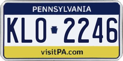PA license plate KLO2246