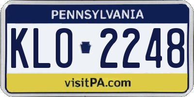 PA license plate KLO2248
