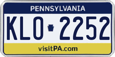 PA license plate KLO2252