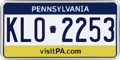 PA license plate KLO2253