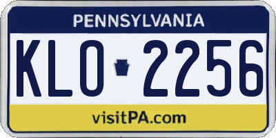 PA license plate KLO2256