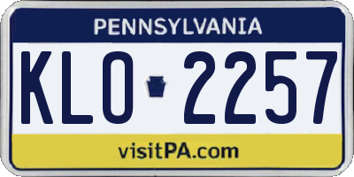 PA license plate KLO2257