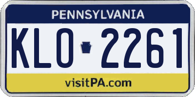 PA license plate KLO2261