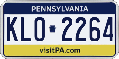 PA license plate KLO2264