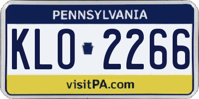 PA license plate KLO2266