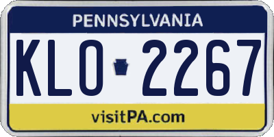 PA license plate KLO2267