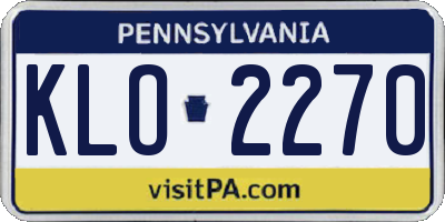 PA license plate KLO2270