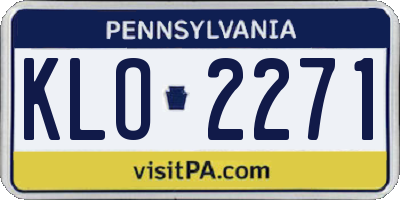 PA license plate KLO2271