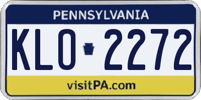 PA license plate KLO2272