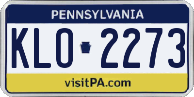 PA license plate KLO2273