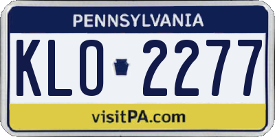 PA license plate KLO2277