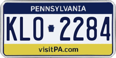 PA license plate KLO2284