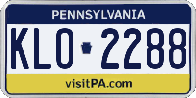 PA license plate KLO2288