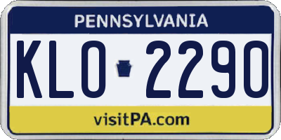 PA license plate KLO2290