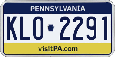 PA license plate KLO2291