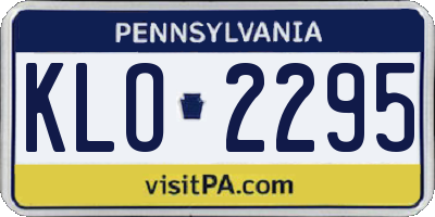 PA license plate KLO2295