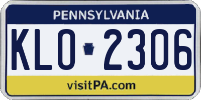PA license plate KLO2306