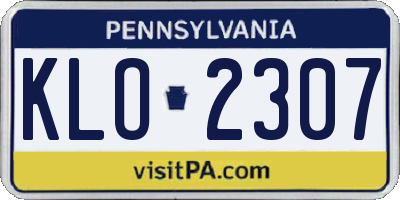 PA license plate KLO2307