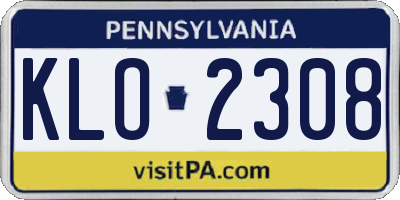 PA license plate KLO2308