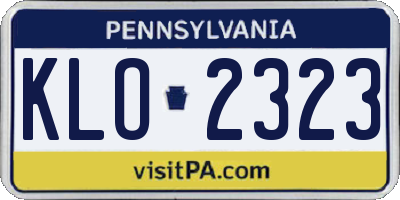 PA license plate KLO2323