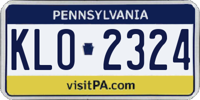 PA license plate KLO2324