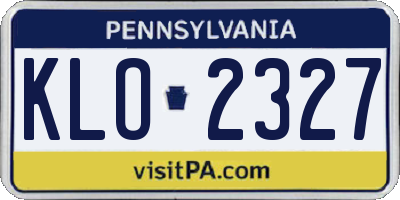 PA license plate KLO2327