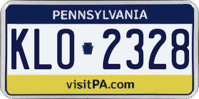 PA license plate KLO2328
