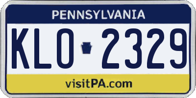PA license plate KLO2329