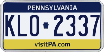 PA license plate KLO2337
