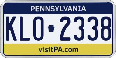 PA license plate KLO2338