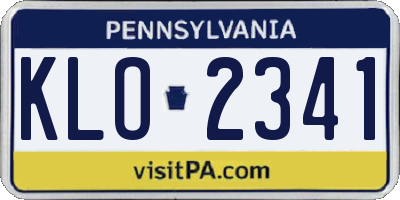 PA license plate KLO2341