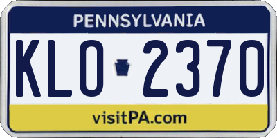 PA license plate KLO2370