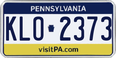 PA license plate KLO2373