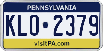 PA license plate KLO2379