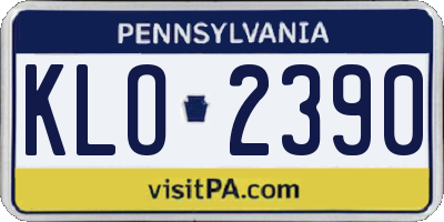 PA license plate KLO2390