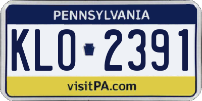 PA license plate KLO2391