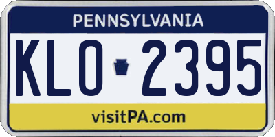 PA license plate KLO2395
