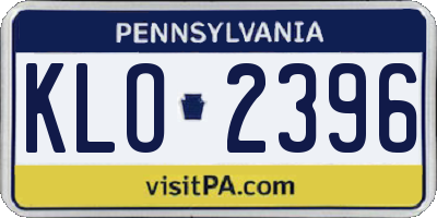 PA license plate KLO2396