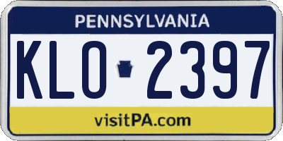 PA license plate KLO2397