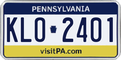 PA license plate KLO2401