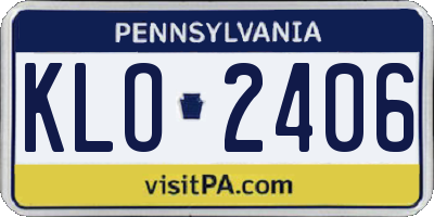 PA license plate KLO2406