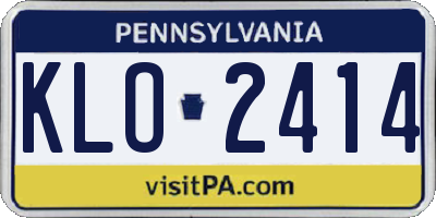 PA license plate KLO2414