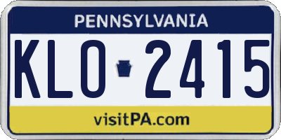 PA license plate KLO2415