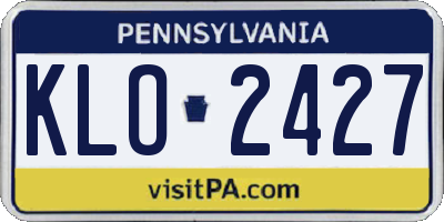 PA license plate KLO2427