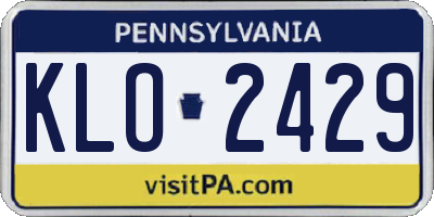PA license plate KLO2429