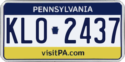 PA license plate KLO2437