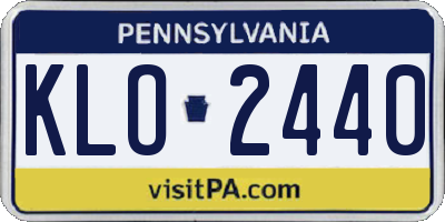 PA license plate KLO2440