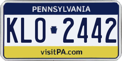 PA license plate KLO2442