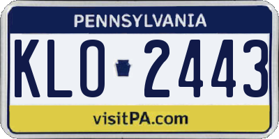 PA license plate KLO2443