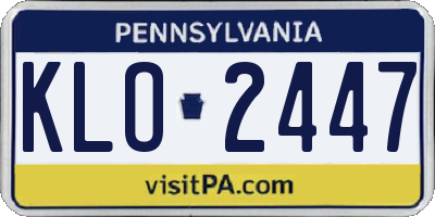 PA license plate KLO2447